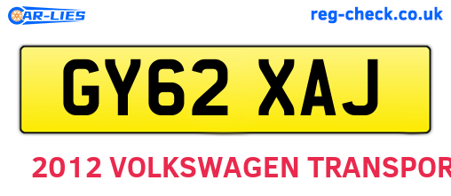 GY62XAJ are the vehicle registration plates.
