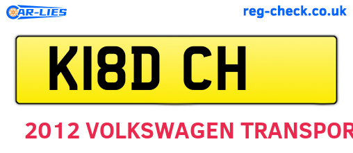 K18DCH are the vehicle registration plates.