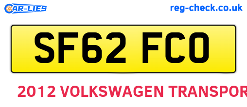 SF62FCO are the vehicle registration plates.