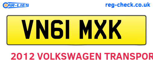 VN61MXK are the vehicle registration plates.