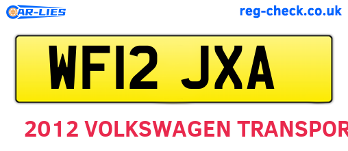 WF12JXA are the vehicle registration plates.
