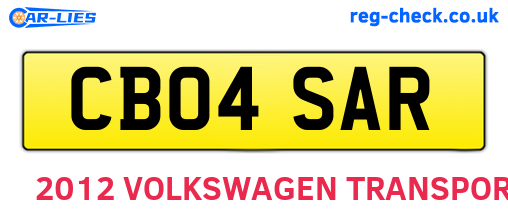 CB04SAR are the vehicle registration plates.