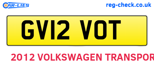 GV12VOT are the vehicle registration plates.
