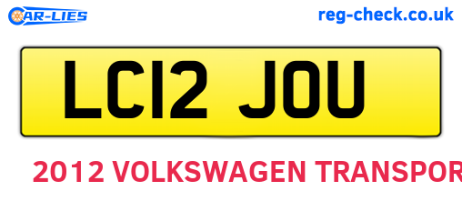 LC12JOU are the vehicle registration plates.