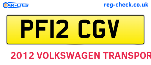 PF12CGV are the vehicle registration plates.