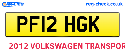 PF12HGK are the vehicle registration plates.