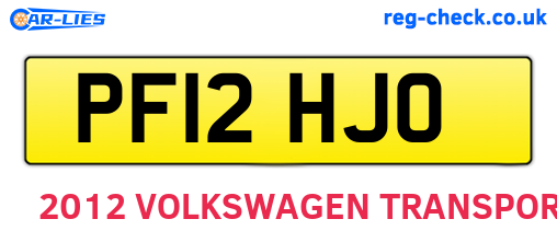 PF12HJO are the vehicle registration plates.