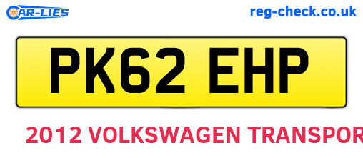 PK62EHP are the vehicle registration plates.