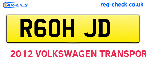 R60HJD are the vehicle registration plates.