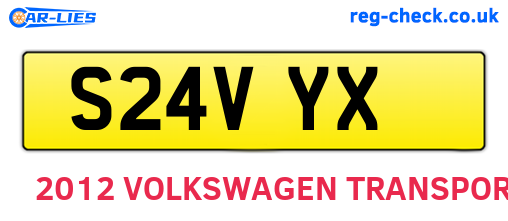 S24VYX are the vehicle registration plates.