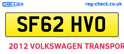 SF62HVO are the vehicle registration plates.