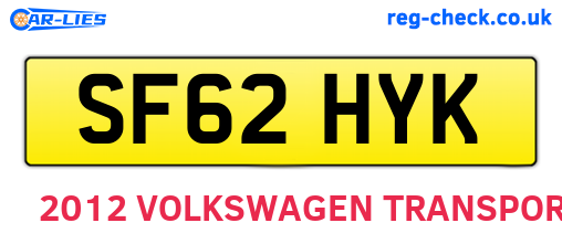 SF62HYK are the vehicle registration plates.