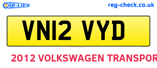 VN12VYD are the vehicle registration plates.
