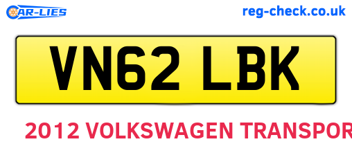 VN62LBK are the vehicle registration plates.