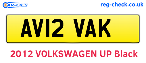 AV12VAK are the vehicle registration plates.