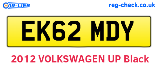 EK62MDY are the vehicle registration plates.