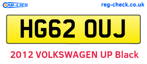 HG62OUJ are the vehicle registration plates.