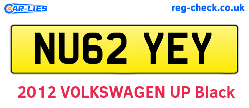 NU62YEY are the vehicle registration plates.