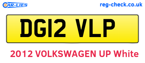 DG12VLP are the vehicle registration plates.