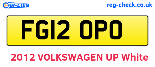 FG12OPO are the vehicle registration plates.
