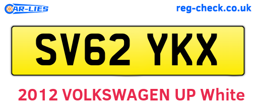 SV62YKX are the vehicle registration plates.