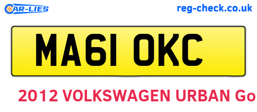 MA61OKC are the vehicle registration plates.