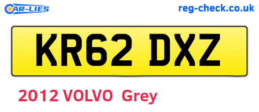 KR62DXZ are the vehicle registration plates.