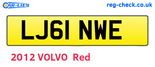LJ61NWE are the vehicle registration plates.