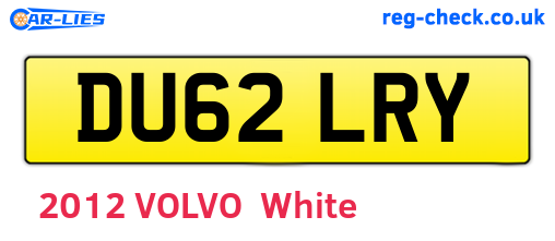 DU62LRY are the vehicle registration plates.
