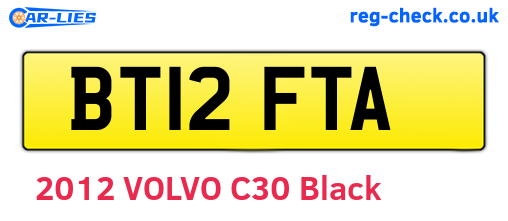 BT12FTA are the vehicle registration plates.