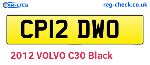 CP12DWO are the vehicle registration plates.
