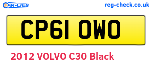 CP61OWO are the vehicle registration plates.