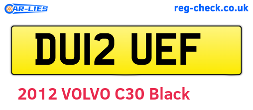 DU12UEF are the vehicle registration plates.