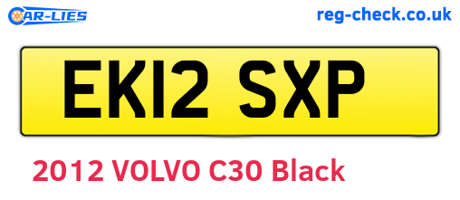 EK12SXP are the vehicle registration plates.