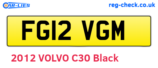 FG12VGM are the vehicle registration plates.