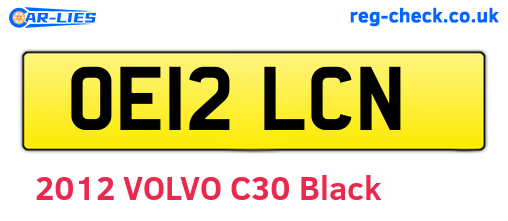 OE12LCN are the vehicle registration plates.