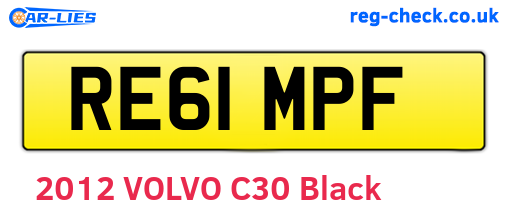 RE61MPF are the vehicle registration plates.