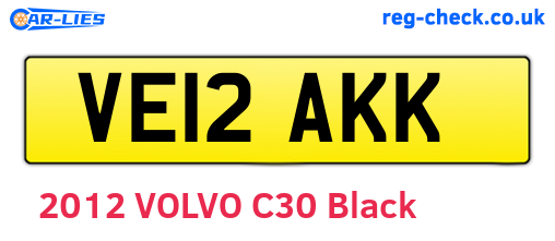 VE12AKK are the vehicle registration plates.