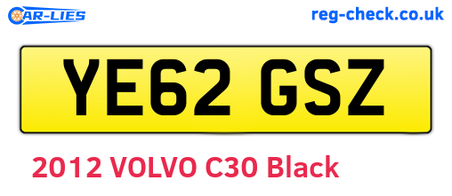 YE62GSZ are the vehicle registration plates.