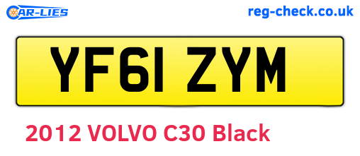 YF61ZYM are the vehicle registration plates.