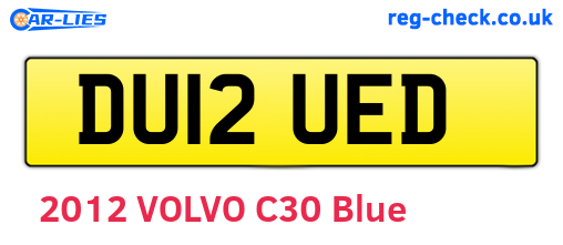 DU12UED are the vehicle registration plates.