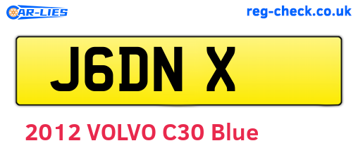 J6DNX are the vehicle registration plates.