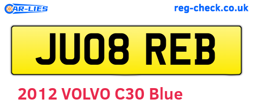 JU08REB are the vehicle registration plates.