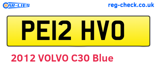 PE12HVO are the vehicle registration plates.