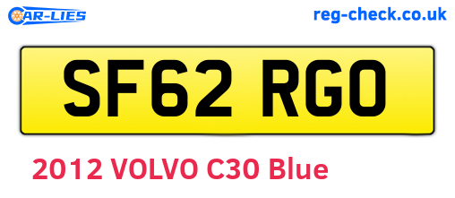 SF62RGO are the vehicle registration plates.