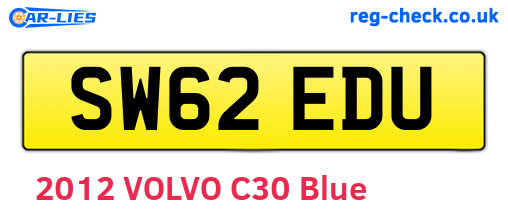SW62EDU are the vehicle registration plates.