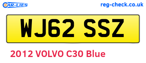 WJ62SSZ are the vehicle registration plates.