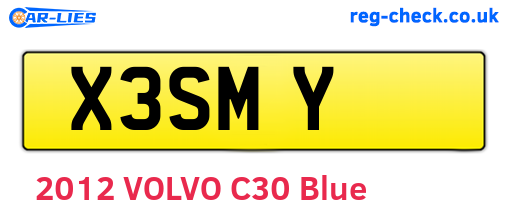 X3SMY are the vehicle registration plates.