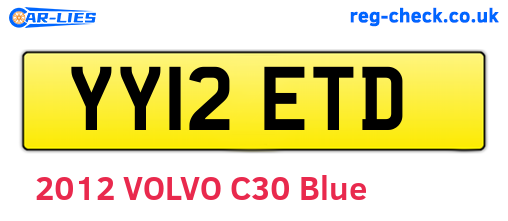 YY12ETD are the vehicle registration plates.