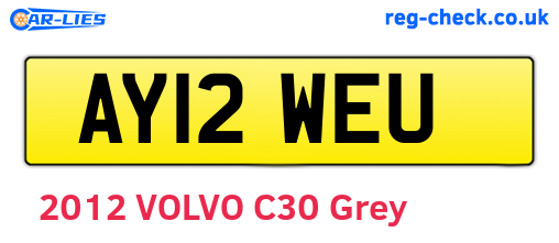 AY12WEU are the vehicle registration plates.